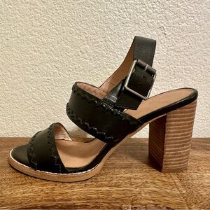 Madewell Black Cross Stitch Block Heel